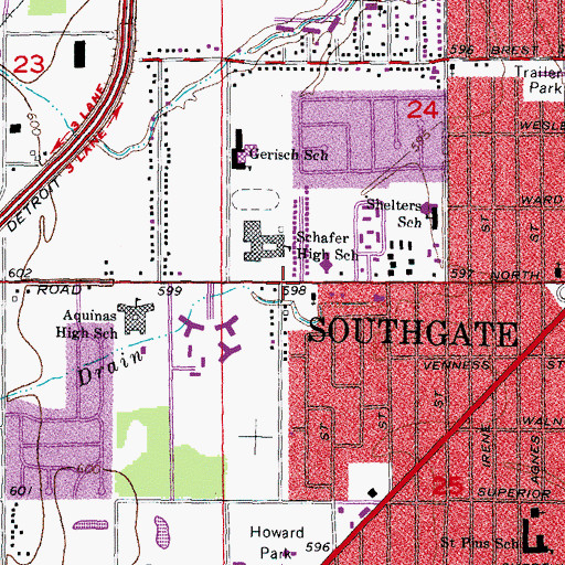 Topographic Map of Creative Montessori Academy, MI