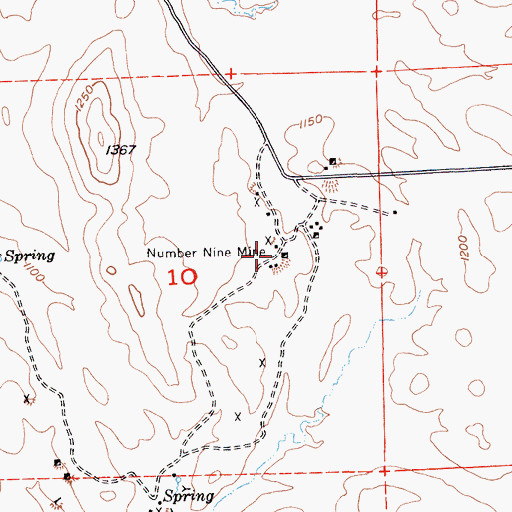 Topographic Map of Number Nine Mine, CA