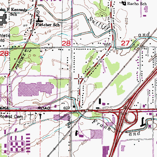 Topographic Map of Cross Creek Plaza Shopping Center, MI