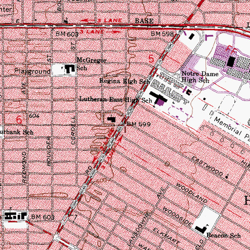 Topographic Map of Cross of Glory Evangelical Lutheran Church, MI