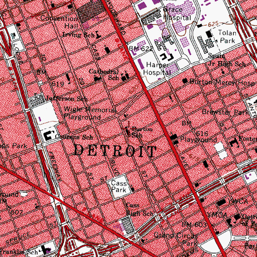 Topographic Map of Cultural Center Early Learning Center, MI