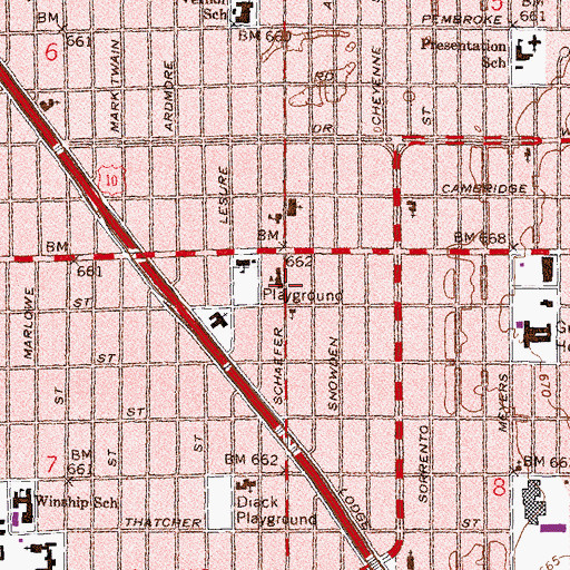 Topographic Map of David Ellis Academy, MI