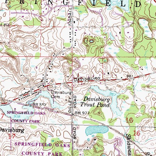 Topographic Map of Davisburg Elementary School, MI