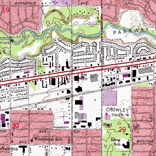 Topographic Map of Dearborn Heights Police Department, MI