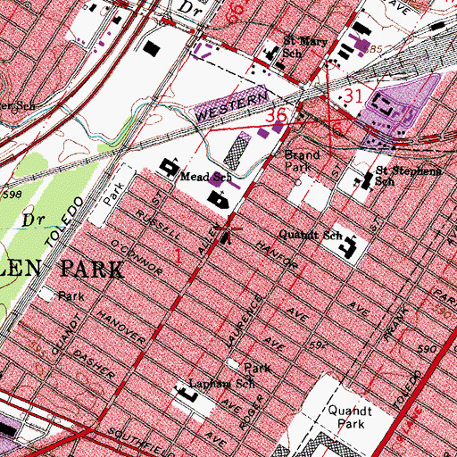 Topographic Map of Detroit Baptist Theological Seminary, MI