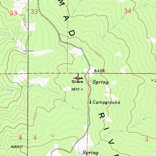 Topographic Map of Oak Grove, CA