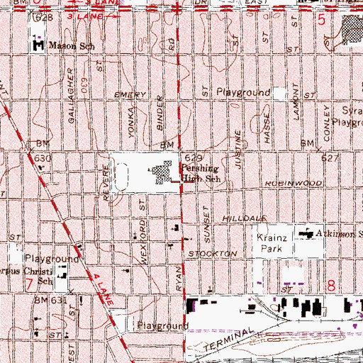 Topographic Map of Detroit High School for Technology, MI