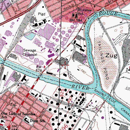 Topographic Map of Detroit Marine Terminal, MI