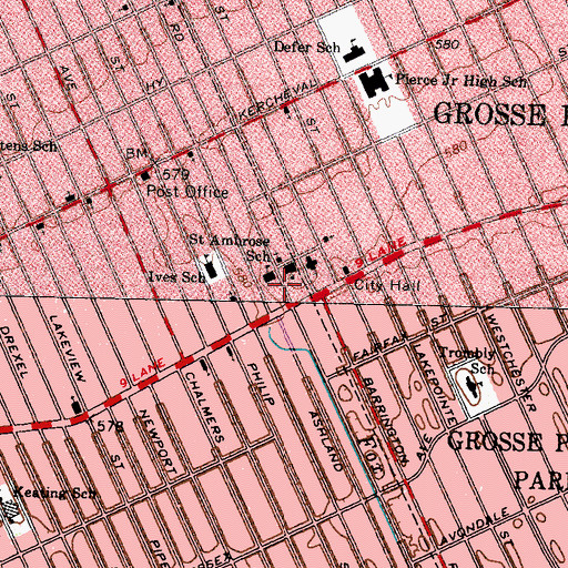 Topographic Map of Detroit Merit Charter Academy, MI
