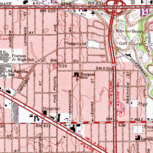 Topographic Map of Detroit Open Elementary-Middle School, MI