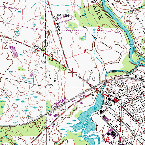 Topographic Map of Dexter Family Practice, MI