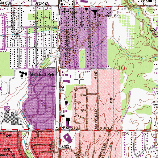 Topographic Map of DMC Health Care Center - Livonia, MI