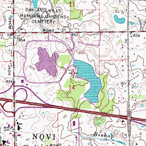 Topographic Map of DMC Outpatient Rehabilitation Center, MI