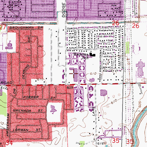 Topographic Map of Dodge Park Plaza Shopping Center, MI