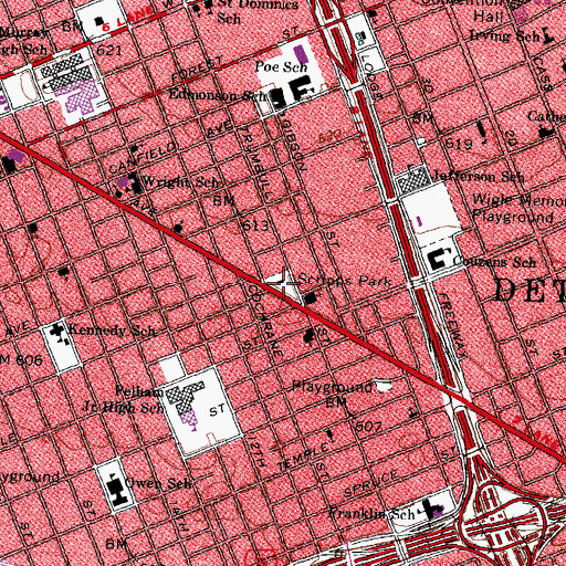 Topographic Map of Douglass Library, MI