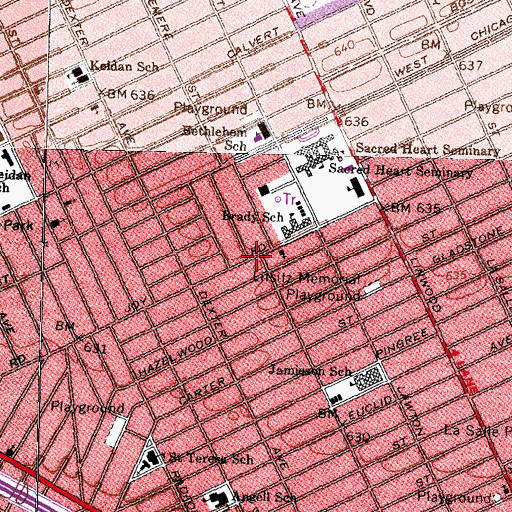 Topographic Map of Mount Charity Baptist Church, MI