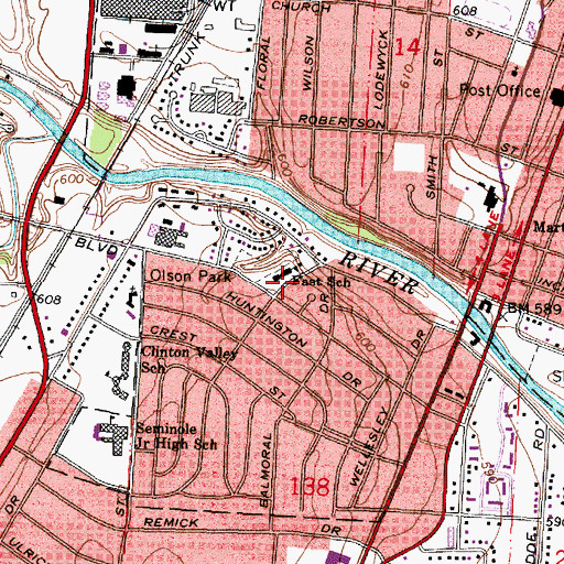 Topographic Map of Mount Clemens Montessori Academy, MI