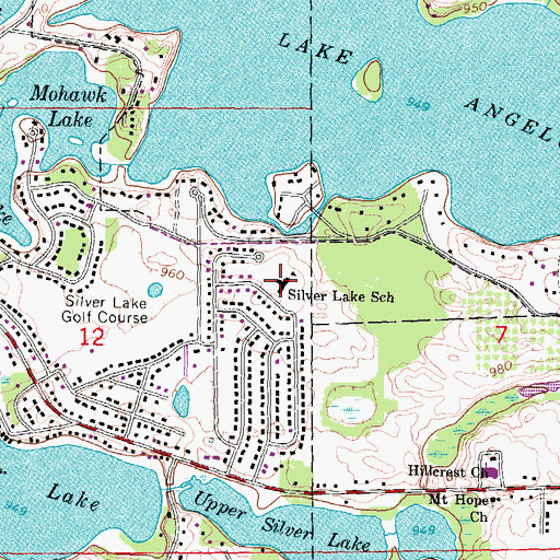 Topographic Map of Oakdale Academy, MI