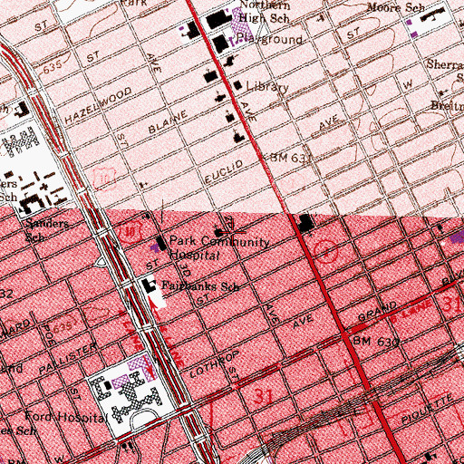 Topographic Map of Mount Zion New Covenant Baptist Church, MI