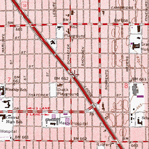 Topographic Map of Mount Zion Outreach Church of God in Christ, MI