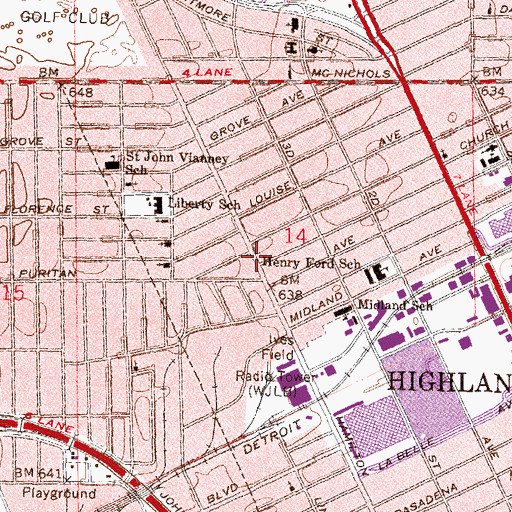 Topographic Map of Muhammad University of Islam, MI