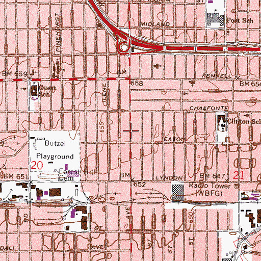 Topographic Map of Muhammad University of Islam, MI