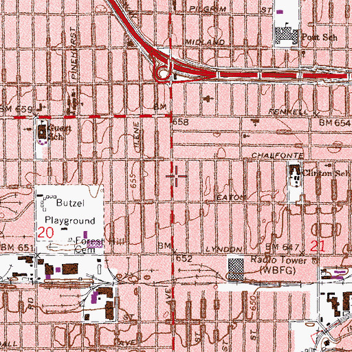 Topographic Map of Muhammad University of Islam, MI