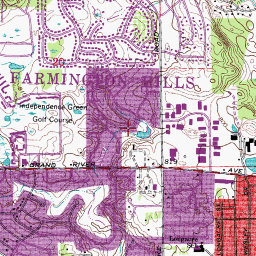 Topographic Map of Muirwood Square Shopping Center, MI