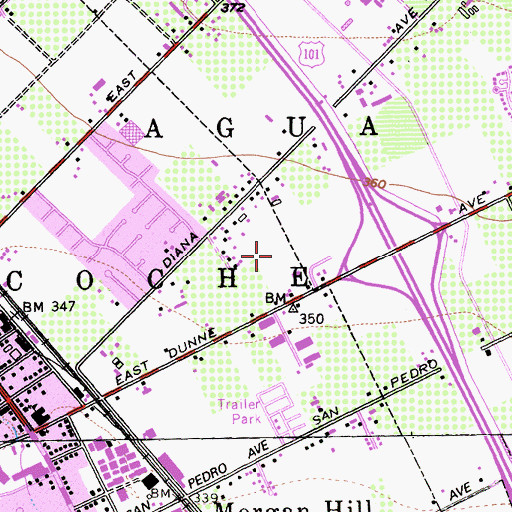 Topographic Map of Ojo De Agua De La Coche, CA