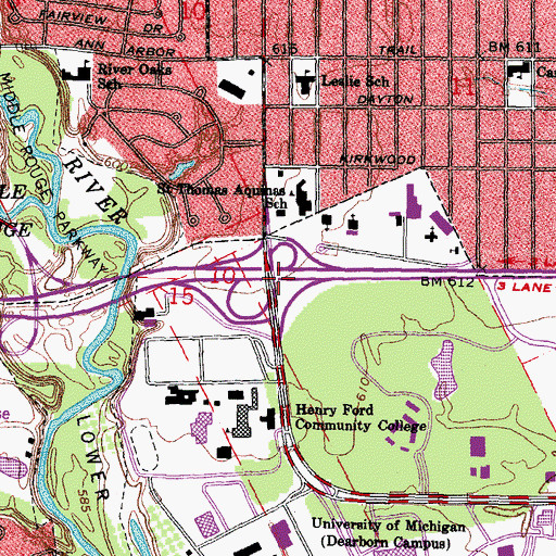 Topographic Map of Muslim American Youth Academy, MI