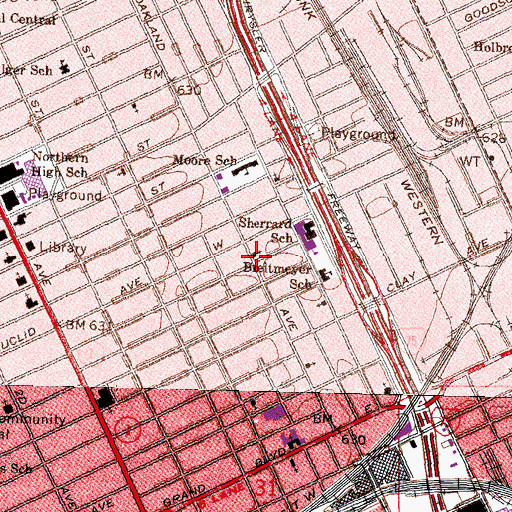 Topographic Map of Nazarene Baptist Chruch, MI