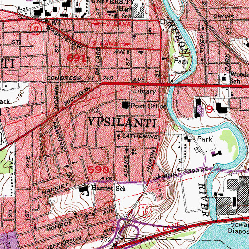 Topographic Map of Neighborhood Health Clinic - Ypsilanti, MI