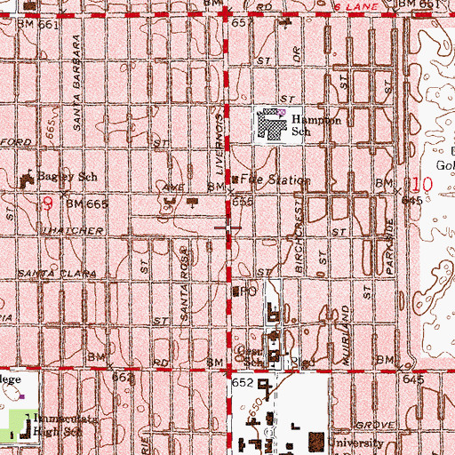 Topographic Map of New Bright Star Missionary Baptist Church, MI