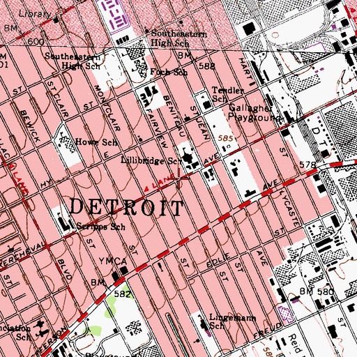 Topographic Map of New Christian Missionary Baptist Church, MI