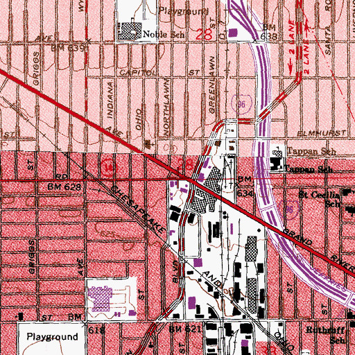 Topographic Map of New Corinth Missionary Baptist Church, MI