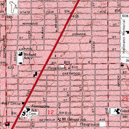 Topographic Map of New Covenant of Peace Church, MI
