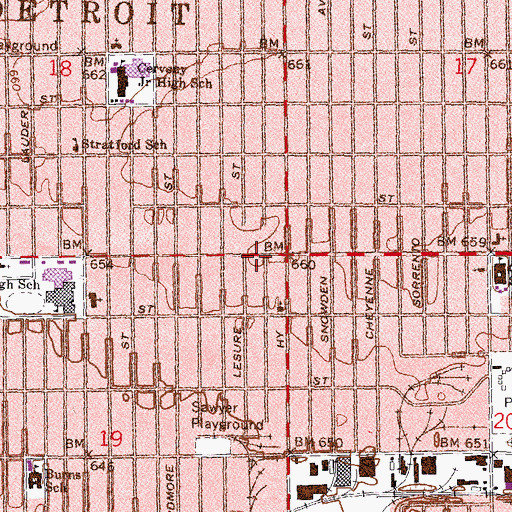 Topographic Map of New Fellowship Tabernacle Church of God in Christ, MI
