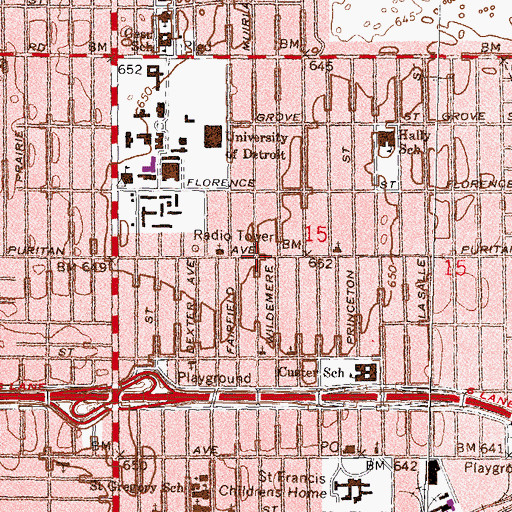 Topographic Map of New Greater Faith Missionary Baptist Church, MI