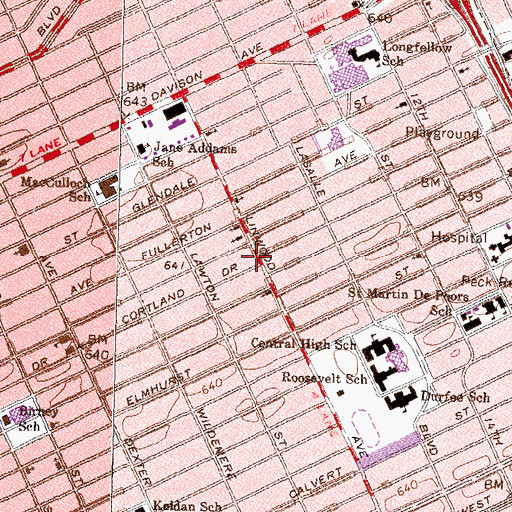 Topographic Map of New Greater First Baptist Church, MI
