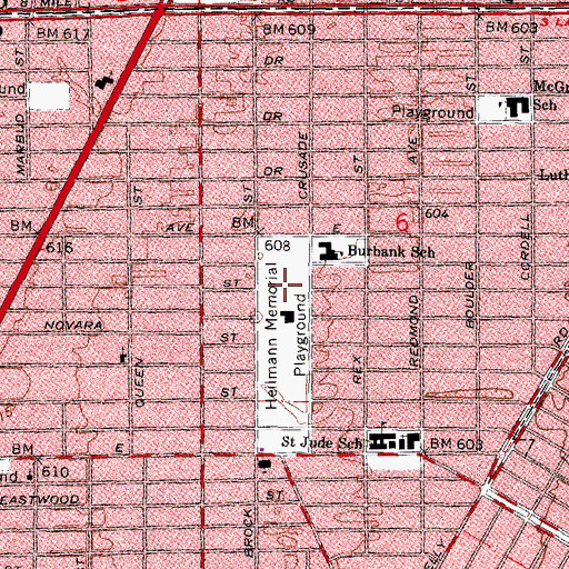 Topographic Map of New Heilmann Elementary School, MI