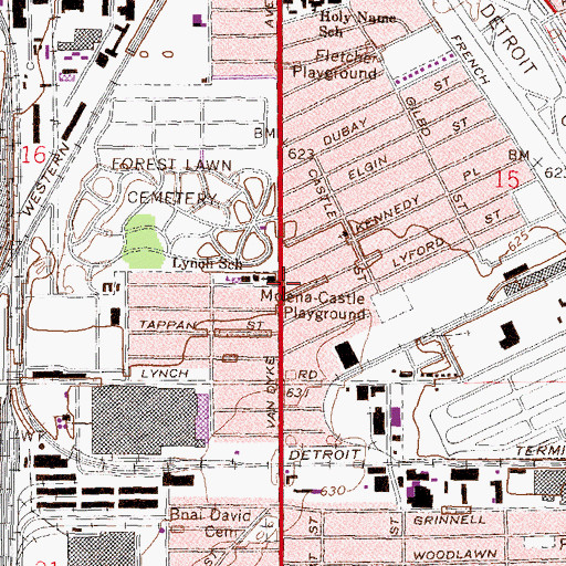 Topographic Map of New Jerusalem Baptist Chruch, MI