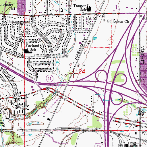 Topographic Map of New Morning School, MI