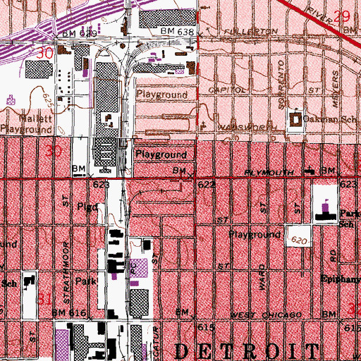 Topographic Map of New Mount Pisgah Missionary Baptist Church, MI