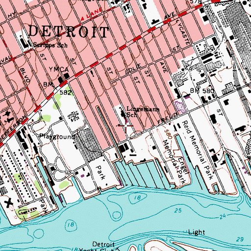 Topographic Map of New Mount Vernon Baptist Church, MI