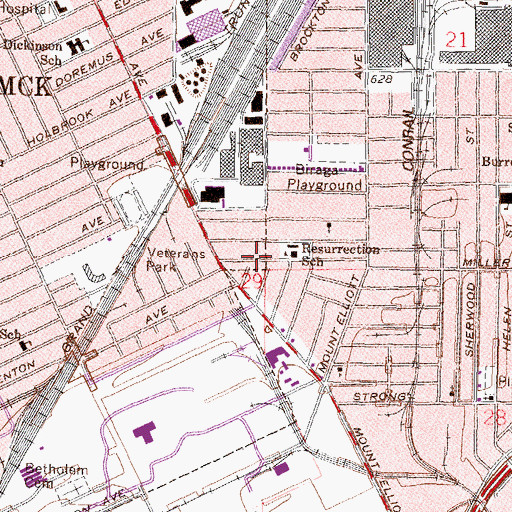 Topographic Map of New Saint John Mission Baptist Church, MI