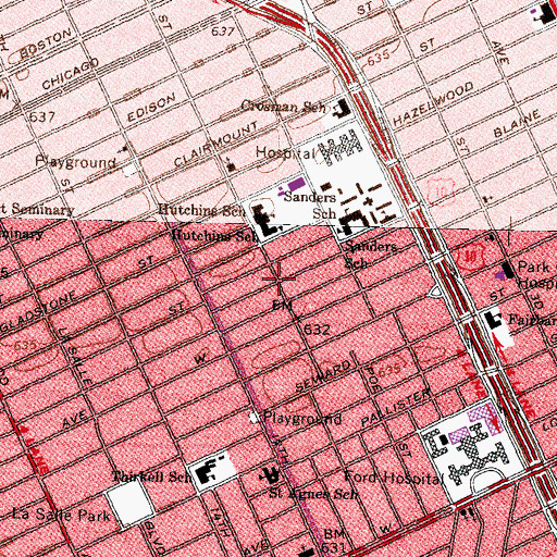 Topographic Map of New Saint Peter Baptist Church, MI