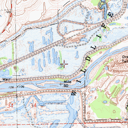 Topographic Map of Oroville Wildlife Area, CA