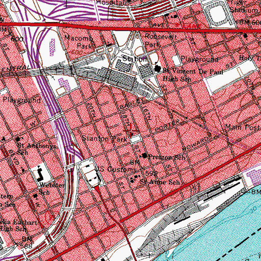 Topographic Map of New Westside Central Baptist Church, MI