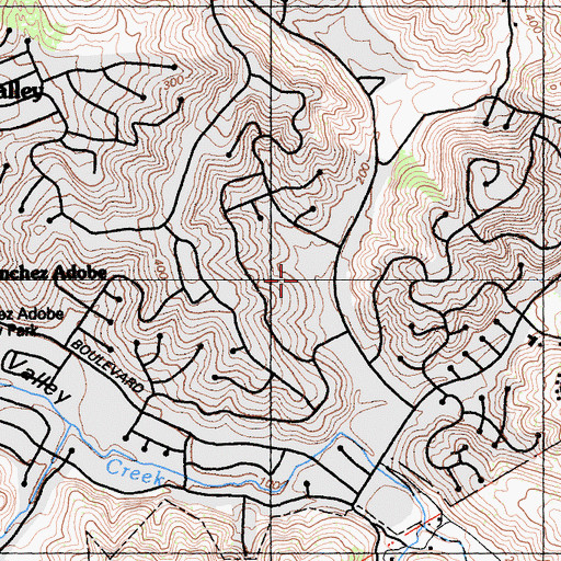 Topographic Map of Ortega Middle School, CA