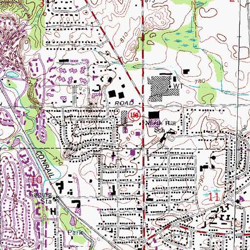 Topographic Map of North Hill Plaza Shopping Center, MI